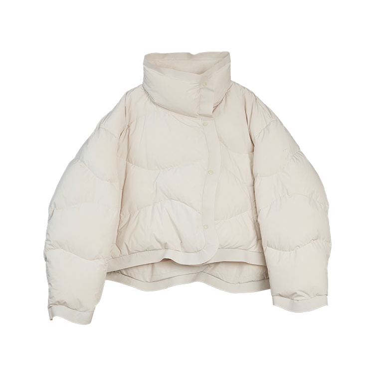 

ELLE Пуховик женский Light Green со стоячим воротником, умеренно объемный