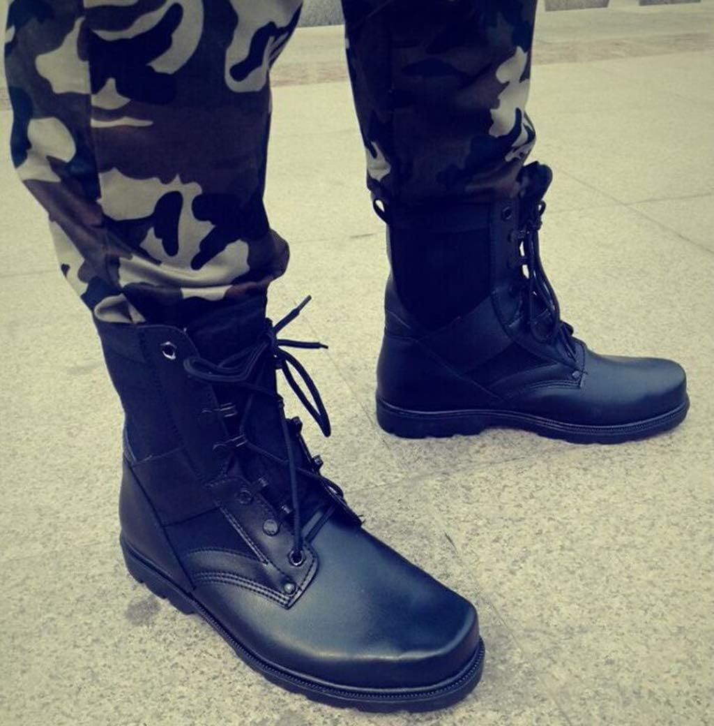 Мужские военные боевые ботинки, высокие тактические ботинки для сил безопасности, походная обувь с дыхающей тканью, черные A- 41/UK 7.5/US 8 Jlfzc — фото 4