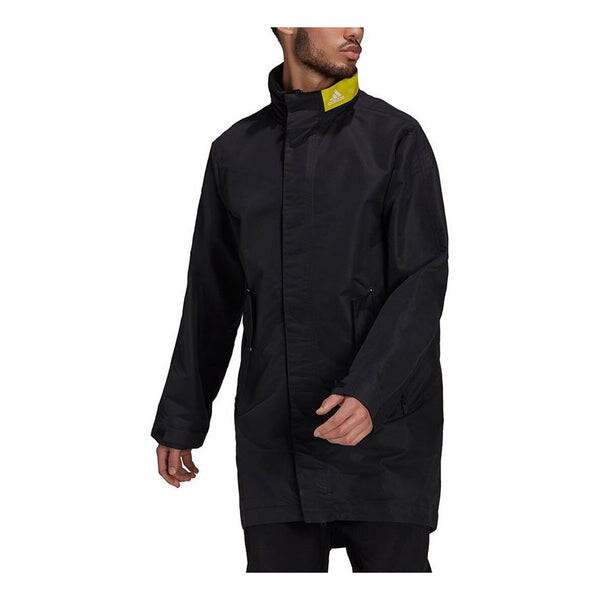 

Куртка adidas M Parka Athleisure Casual Sports mid-length Stand Collar Jacket Black, черный