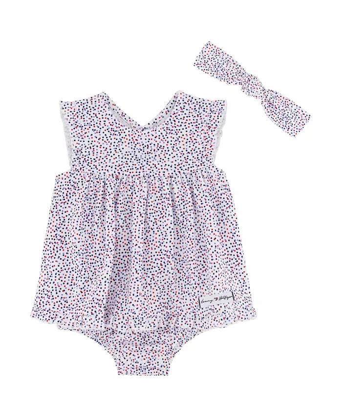 

Детский комплект для девочек из 2 предметов: песочник с принтом и повязка на голову Tommy Hilfiger