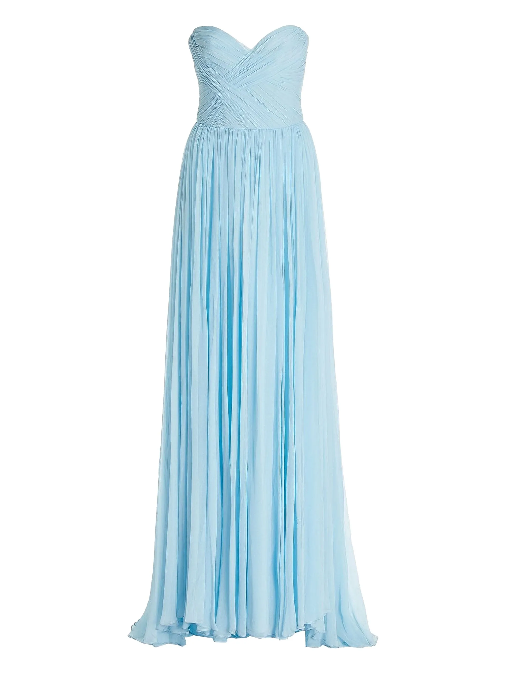 

Платье без бретелей с драпировкой Monique Lhuillier, синий