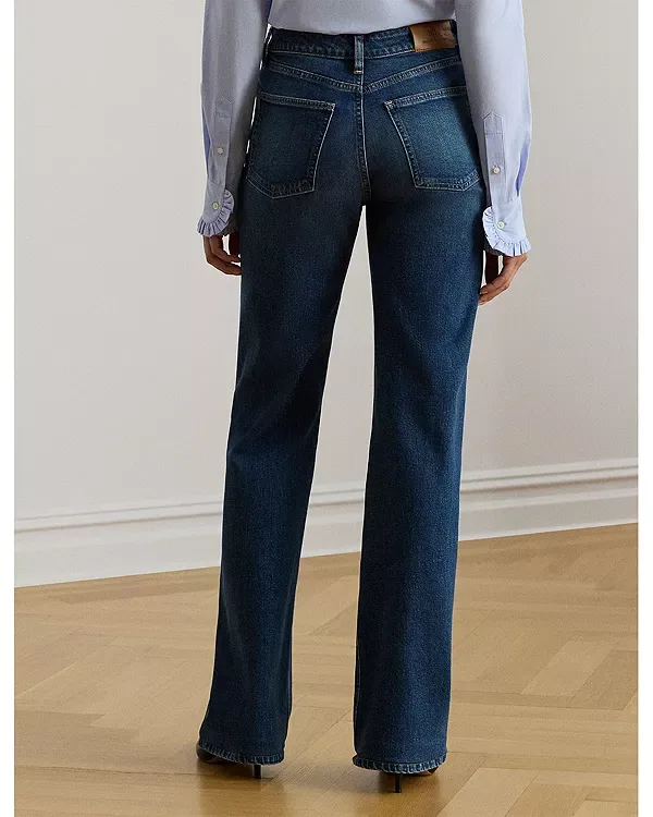 Джинсы с высокой посадкой, прямые, широкие, синего цвета. Ralph Lauren, Blue — фото 3