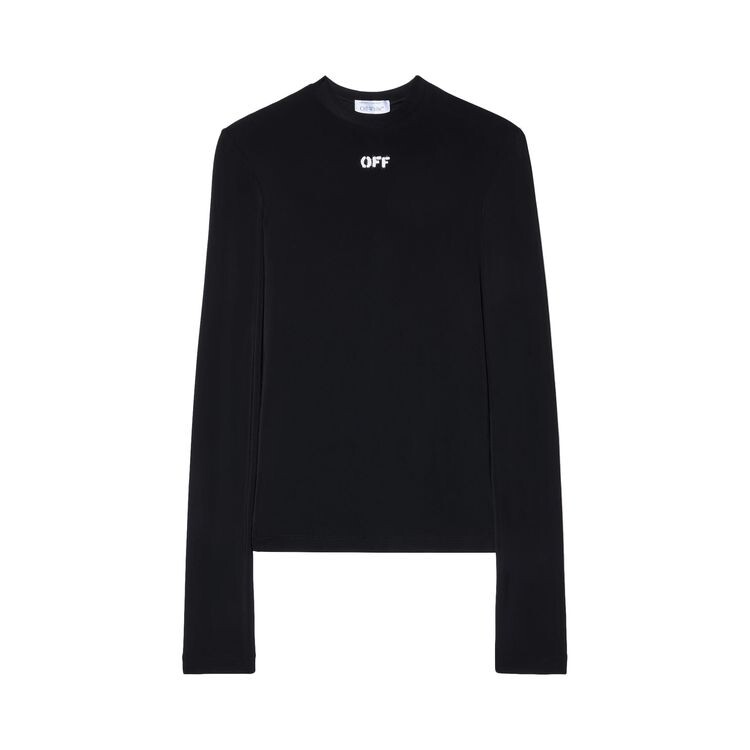 

Футболка Off-White Logo Long-Sleeve T-Shirt Black/White, черный