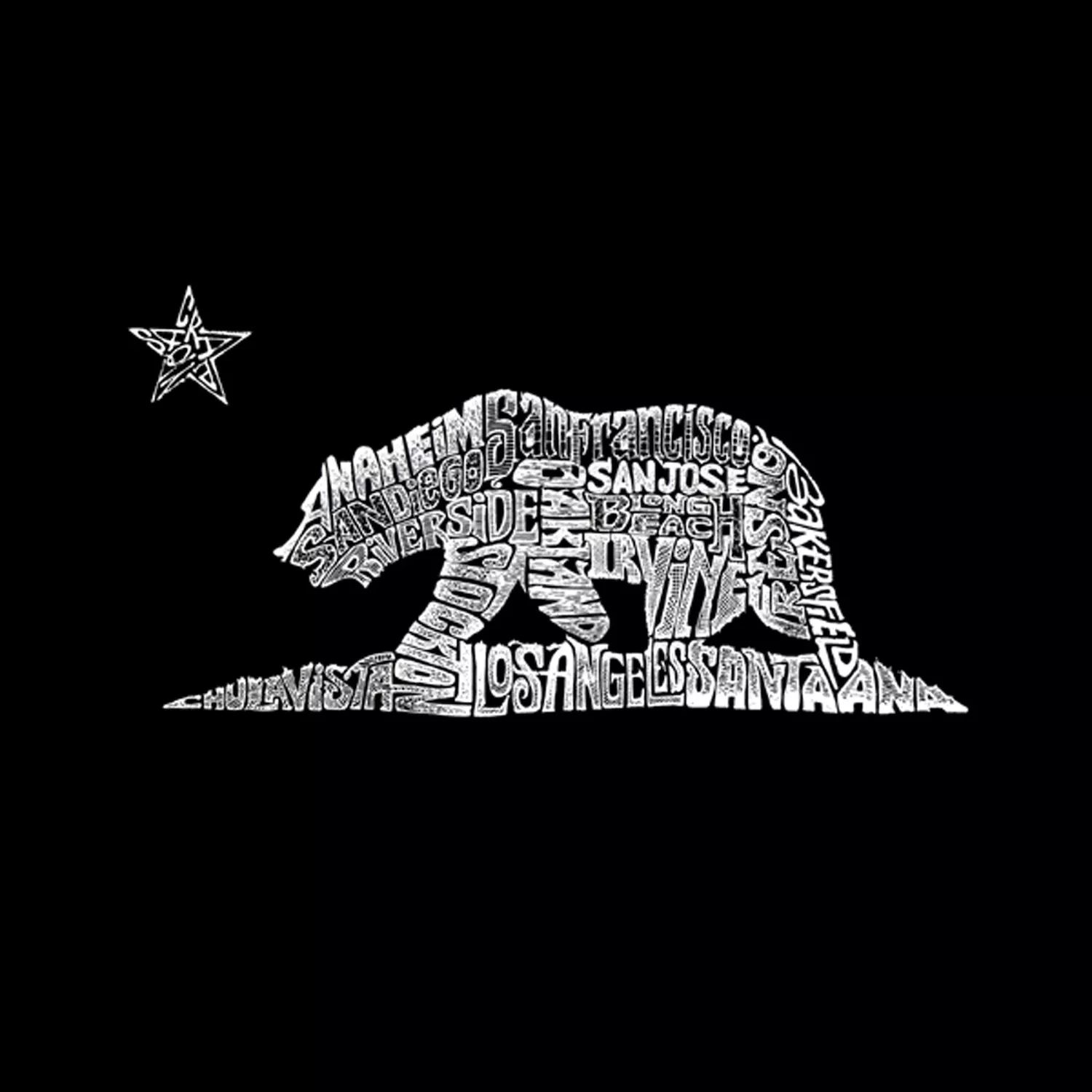 

California Bear — мужская толстовка с капюшоном Word Art LA Pop Art