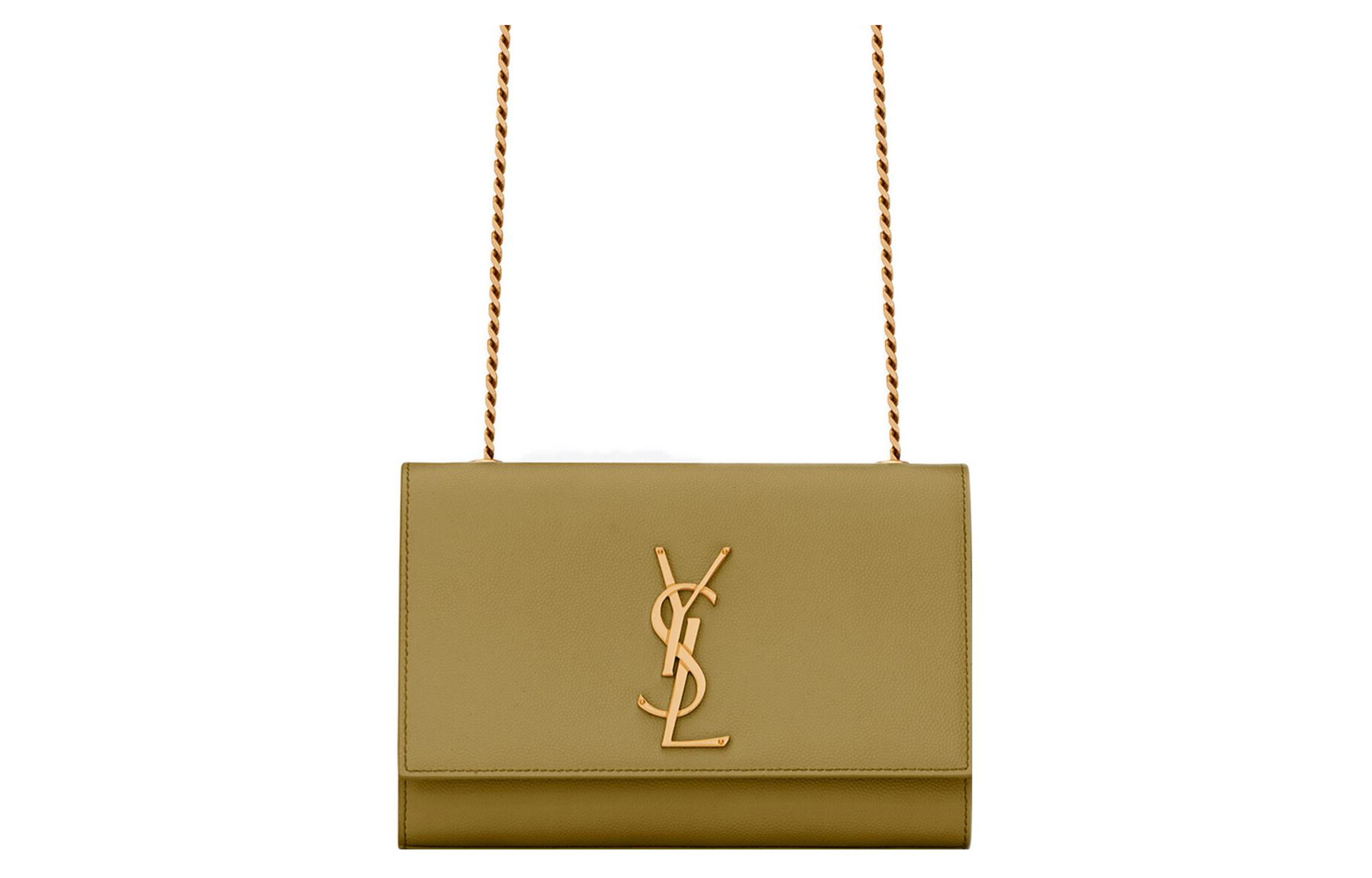 

SAINT LAURENT Сумка KATE из коровьей кожи, квадратная, через плечо, женская, светло-коричневая