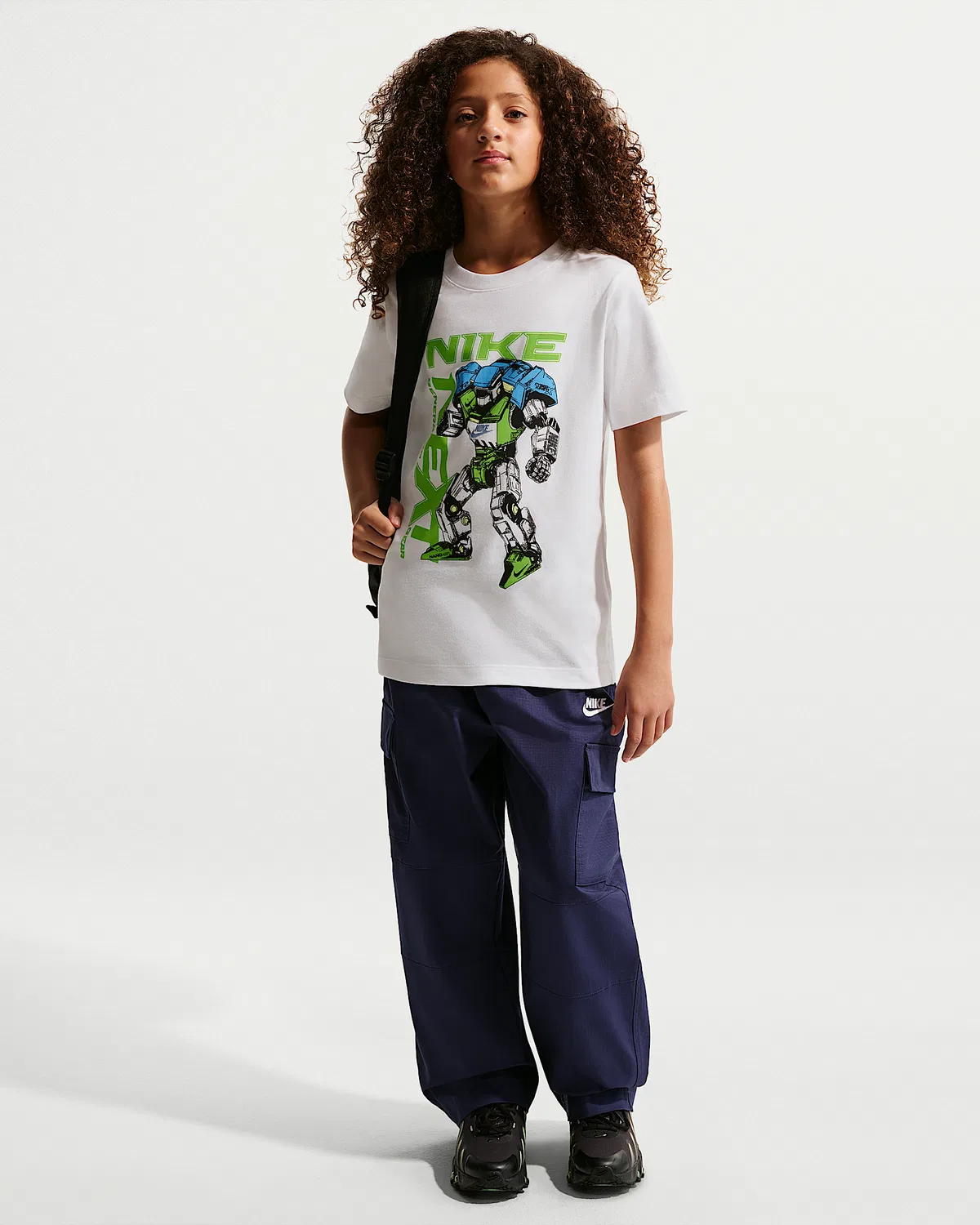 Детская футболка Nike Sportswear, White/Green/Blue/Green — фото 4