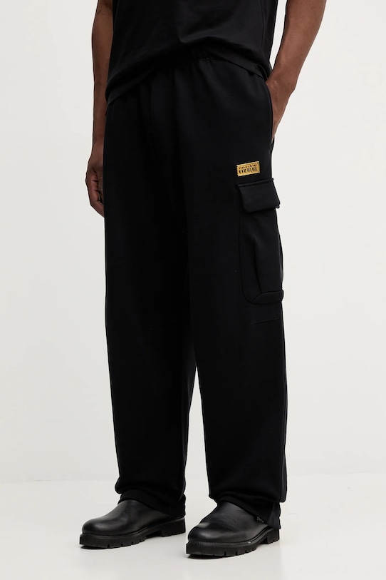 

Хлопковые спортивные штаны Versace Jeans Couture, черный