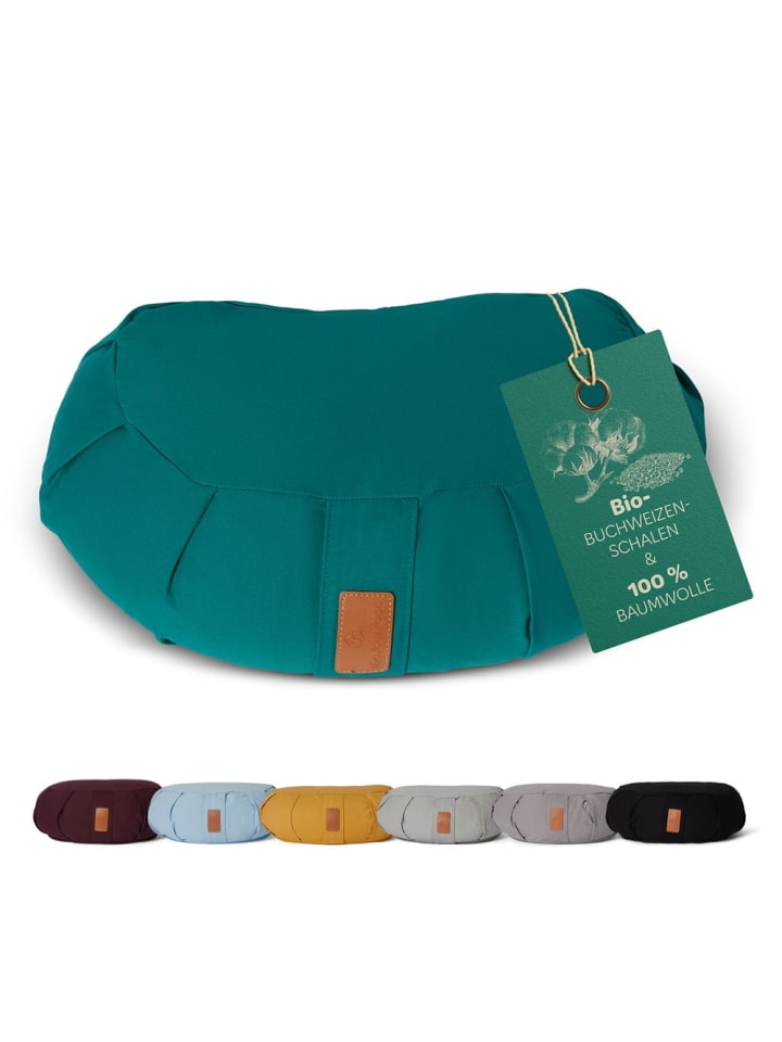 

Lumaland #ЗанимайтесьЙогой Подушка для йоги «Ганеш» - наполнена органической гречневой шелухой - в форме полумесяца