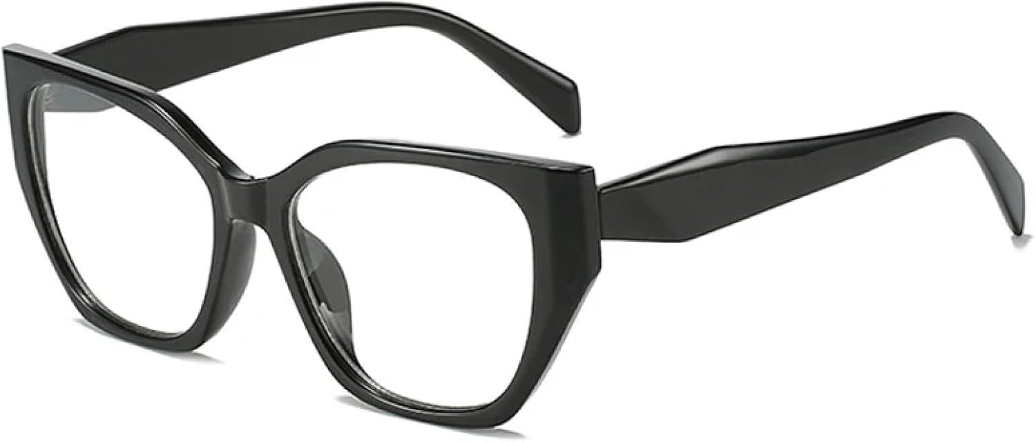 

Солнцезащитные очки «кошачий глаз» для женщин, ретро-модные многоугольные двухцветные, с защитой от УФ-излучения UV400, для мужчин, с прозрачными линзами цвета океана UATXTAU, Black Clear