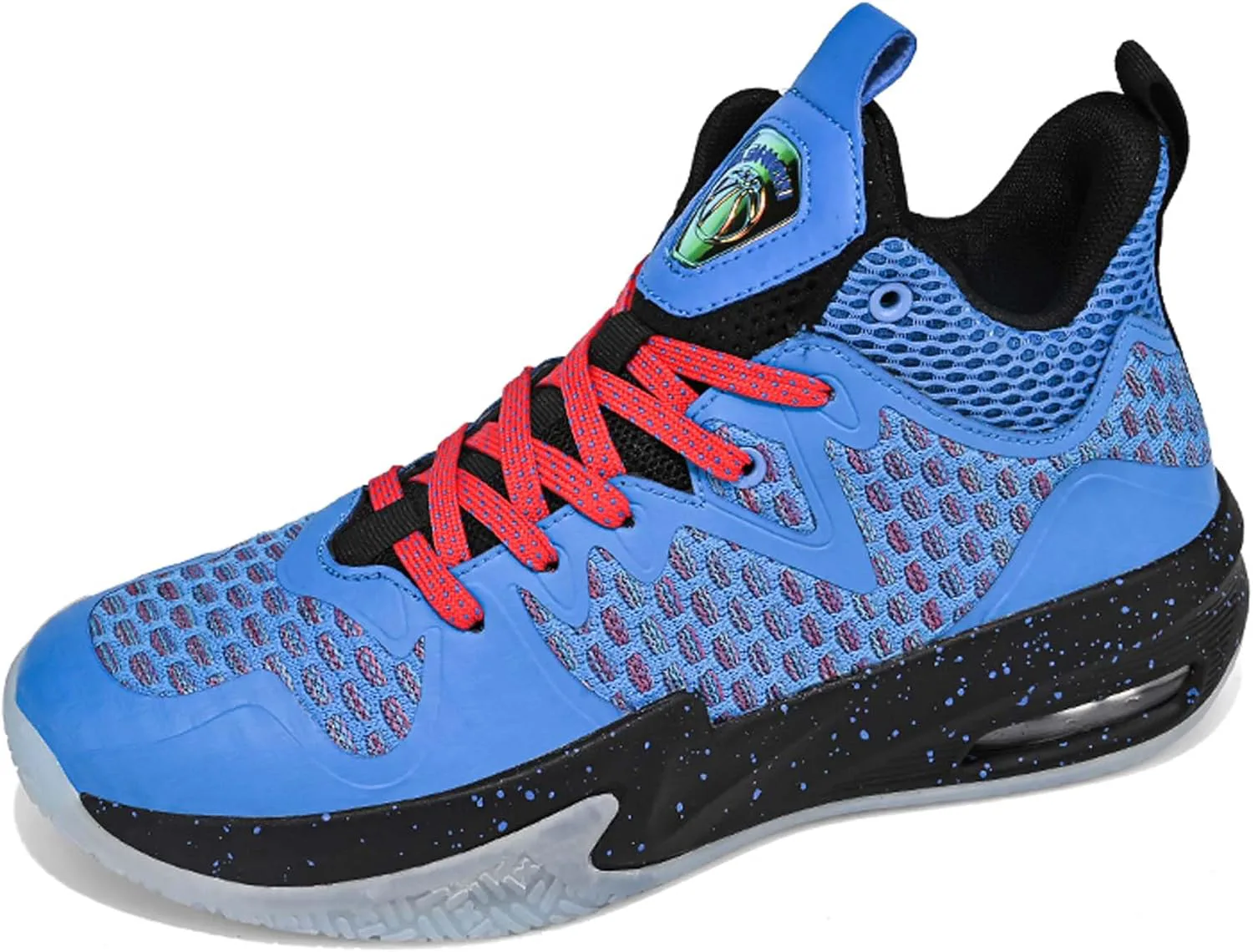 

Мужские белые кроссовки средней высоты на шнуровке для баскетбола с резиновой подошвой, высокой эластичностью, легкие и дышащие повседневные кроссовки, износостойкие и прочные походные обувь, обувь для фитнес-тренировок DZBAJRQM, синий