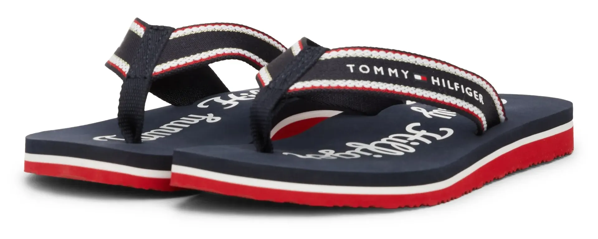 

Шлепанцы Tommy Hilfiger "IM GRAPHIC BEACH SANDAL", летняя мода, Dianette, шлепанцы для бассейна с эффектной надписью-логотипом, синий