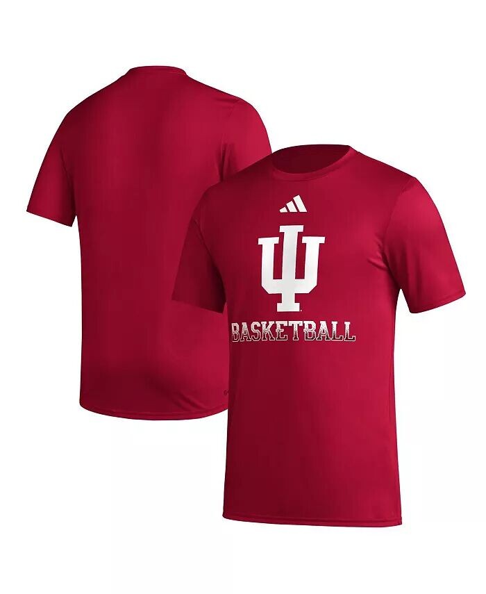 

Мужская темно-красная баскетбольная футболка Indiana Hoosiers Fadeaway Pregame AEROREADY adidas