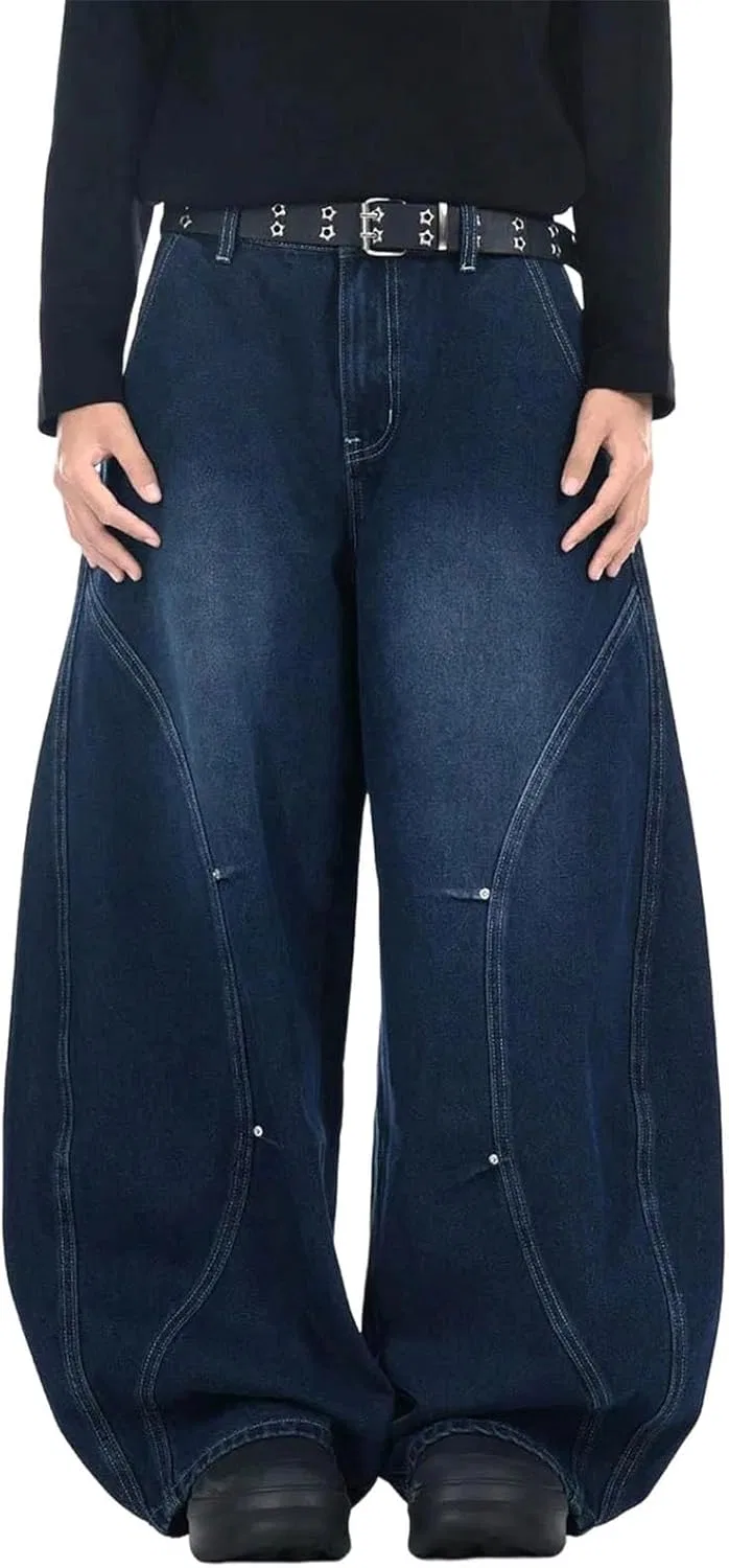 Джинсы свободные Men's Retro Wide Leg Jeans, A C