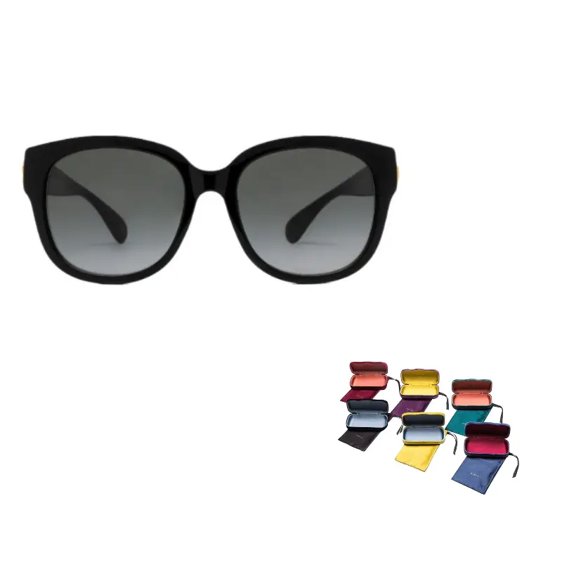 

GUCCI Солнцезащитные очки с круглой оправой и логотипом, Black