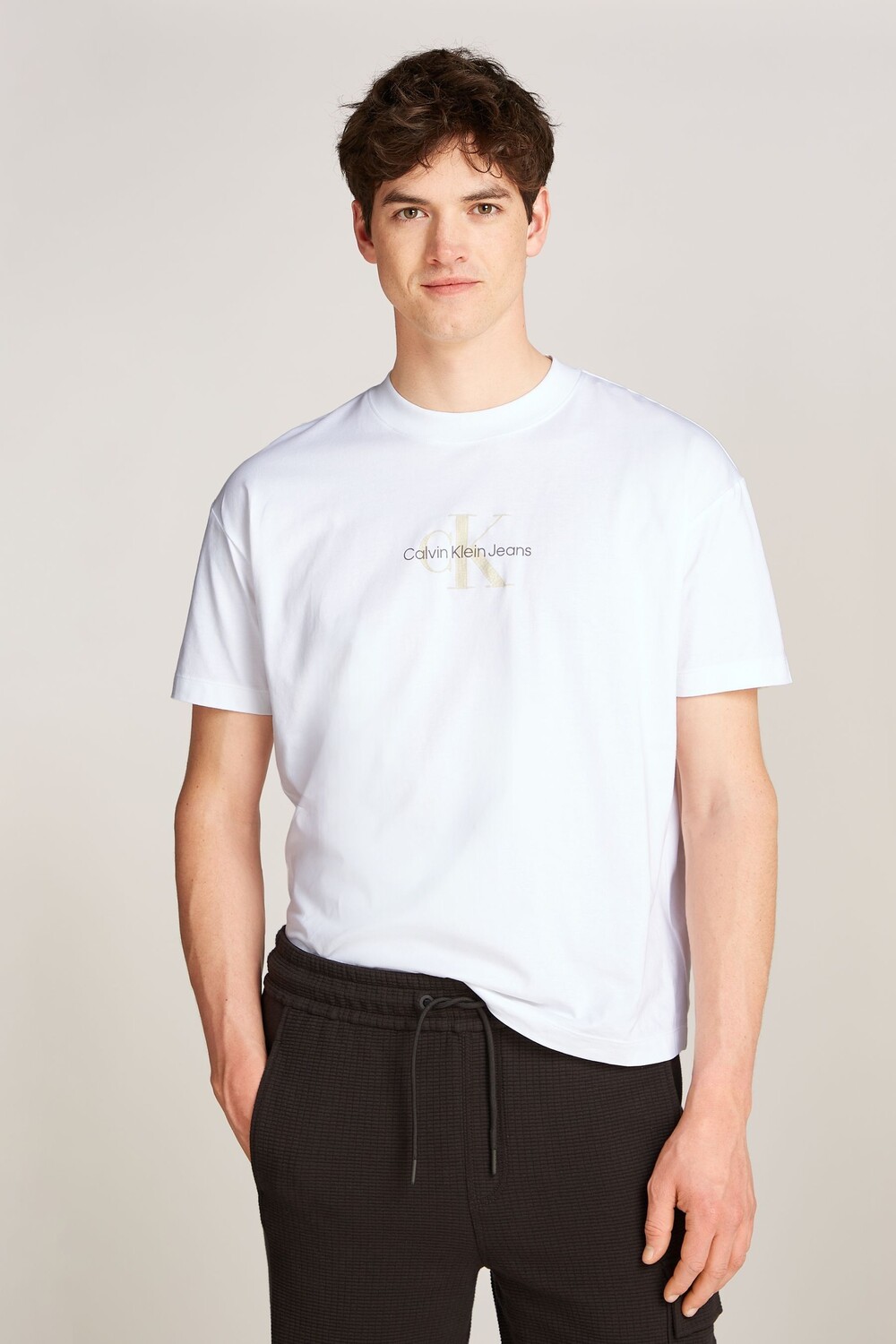 

Футболка с рисунком бойфренда Calvin Klein, белый