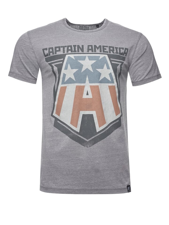 

Футболка Re:Covered T-Shirt Marvel Captain America Badge, серый