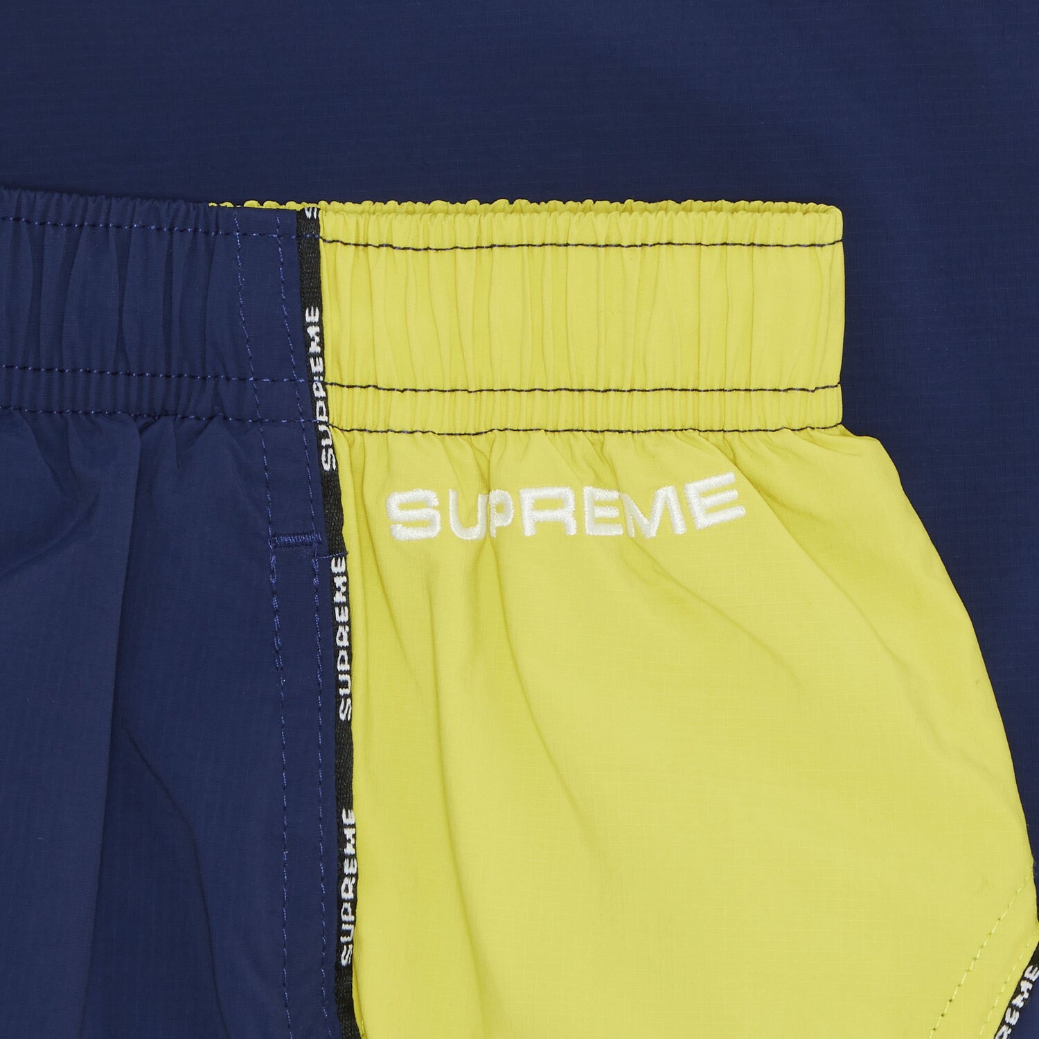 Спортивные брюки Supreme с окантовкой и логотипом, темно-синие — фото 3