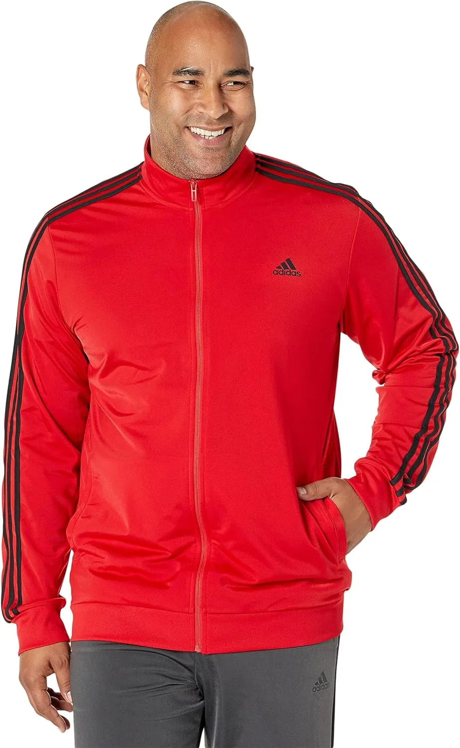 Тренировочная куртка adidas 3-полоски, красный/черный