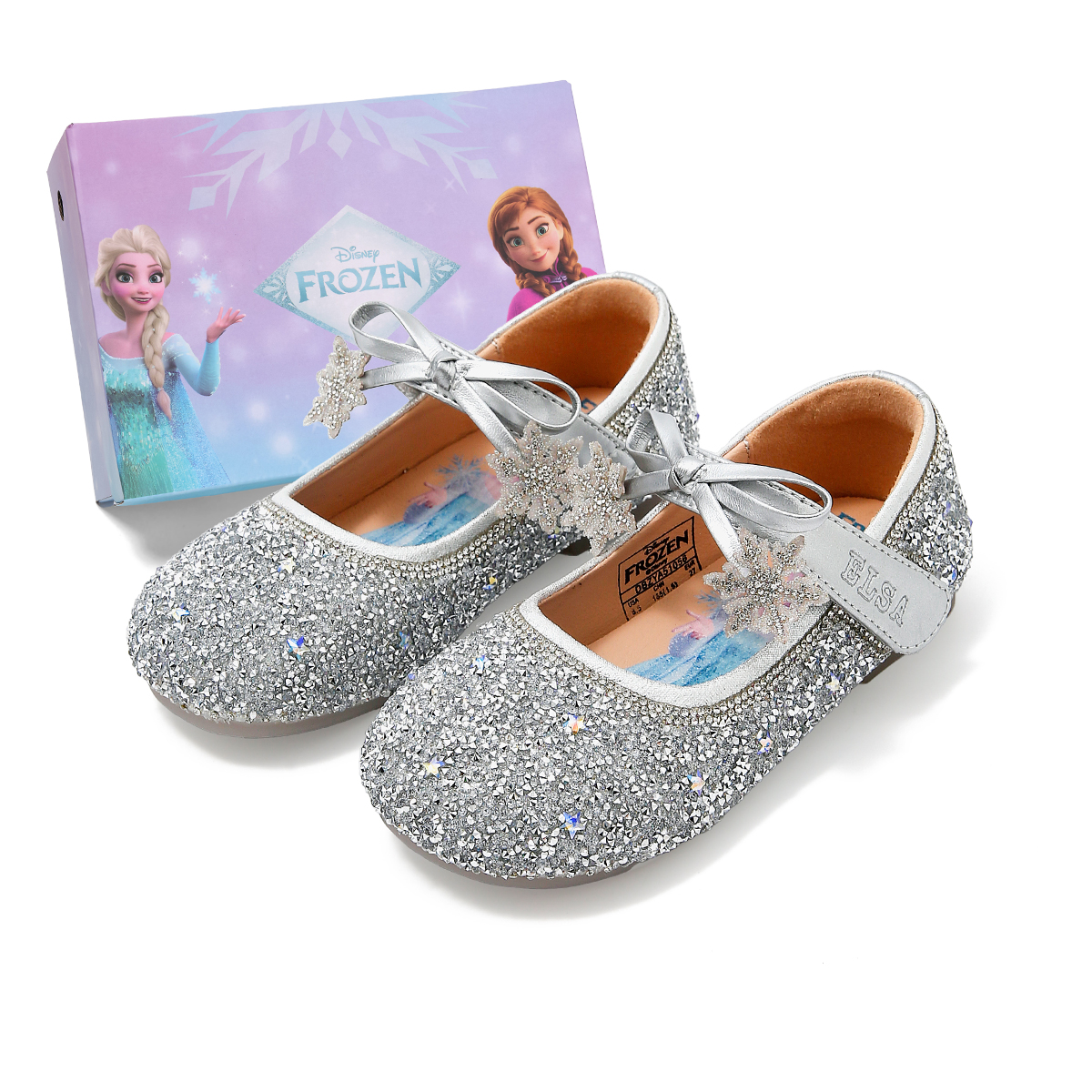 

Детские кожаные туфли серии Frozen с противоскользящей подошвой и низким верхом Disney, розовый