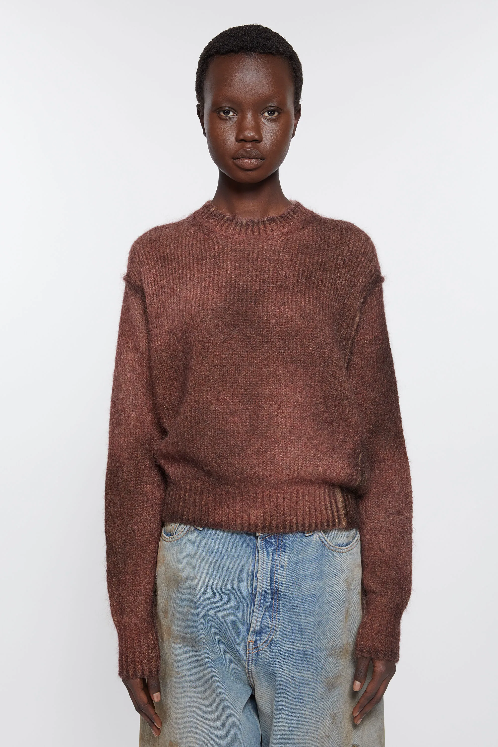 

Трикотажный джемпер с напылением Acne Studios, Rust red