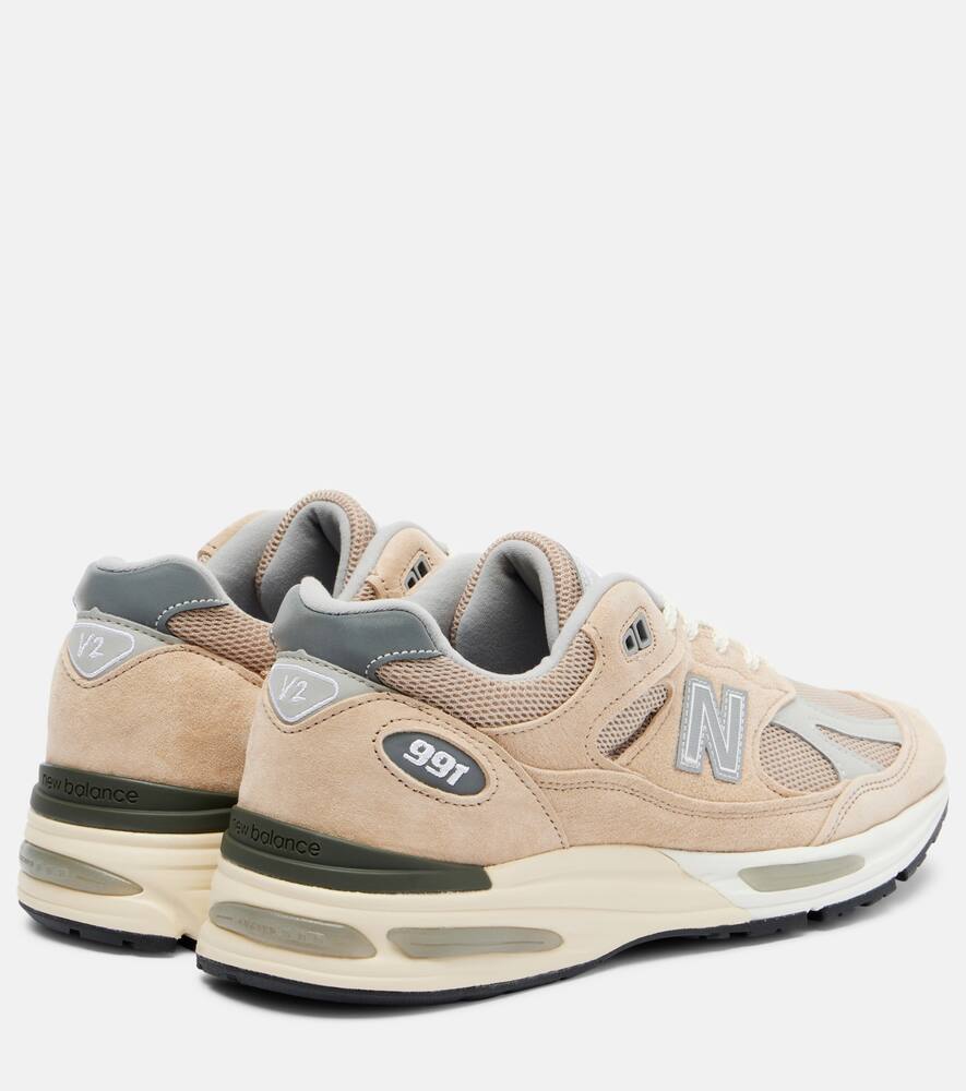 Кроссовки 991V2 с отделкой из замши Made In UK New Balance, Beige (268) — фото 2
