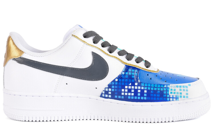 

Кроссовки Nike Air Force 1 Skateboard Shoes Women's Low-Top White Blue/Gold