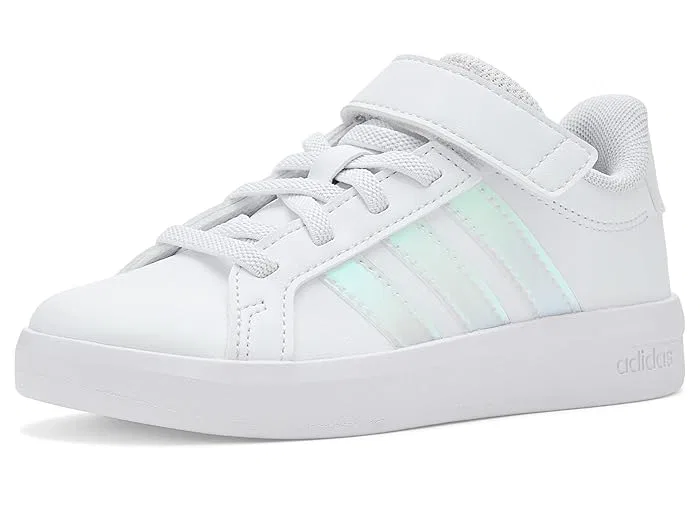 Кроссовки с ремешками Grand Court 3.0 Adidas Kids, White/Iridescent/White — фото 2