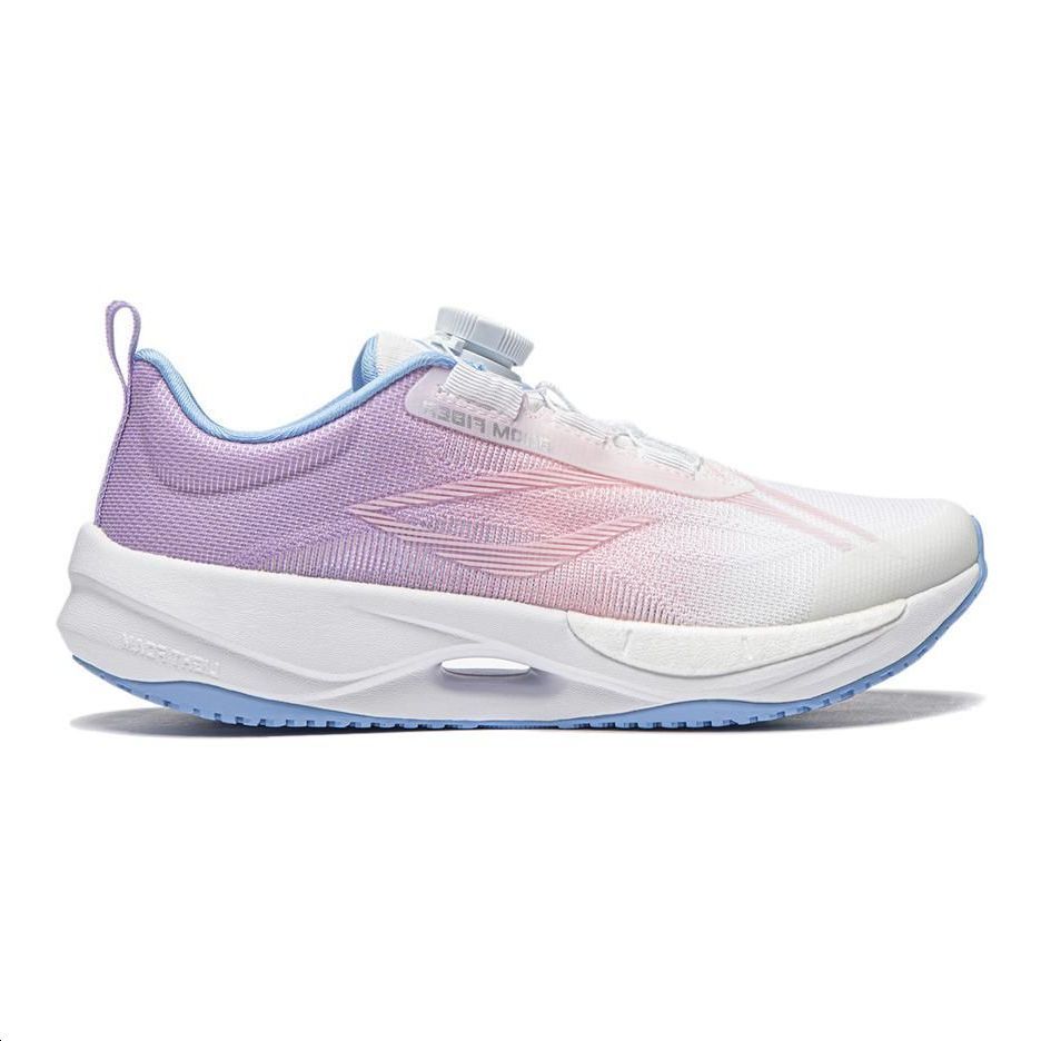 Детские беговые кроссовки Unisex LINING YOUNG, бело-фиолетовые — фото 2