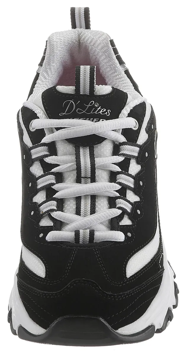 Кроссовки Skechers "D'Lites - Biggest Fan", модный массивный стиль, повседневная обувь, полуботинки, туфли на шнуровке, черно-белый — фото 4