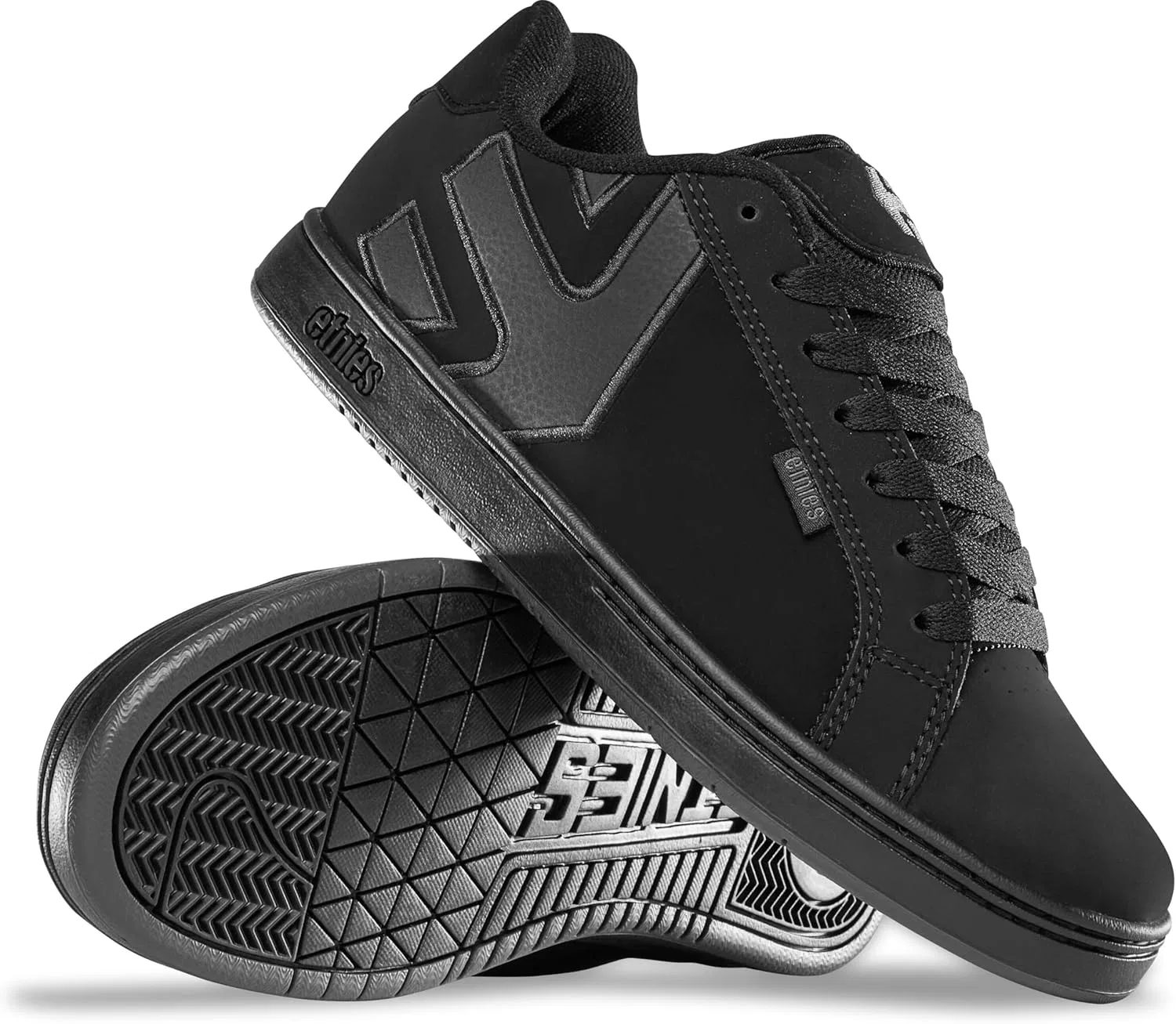 Кроссовки Etnies Fader Classic Skate Heritage Style с модным объемным дизайном, усиленной подошвой Cupsole и мягкой подкладкой, для повседневной носки, Black Raw — фото 3