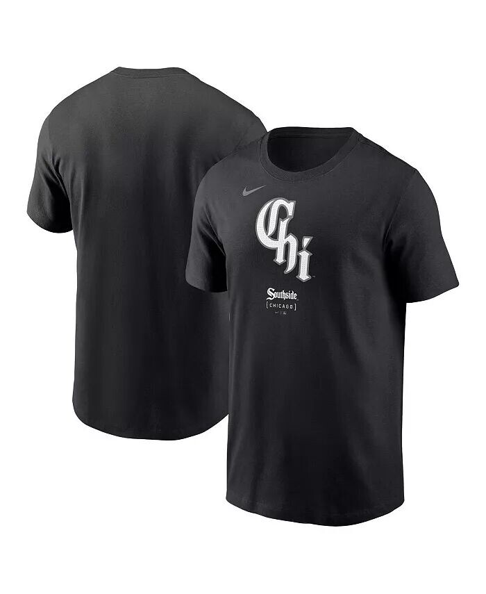 

Мужская черная футболка с большим логотипом Chicago White Sox City Connect Nike, черный