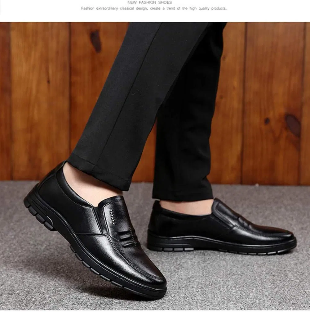 Лоферы Leather Classic Casual Loafers, Black Asifn — фото 3