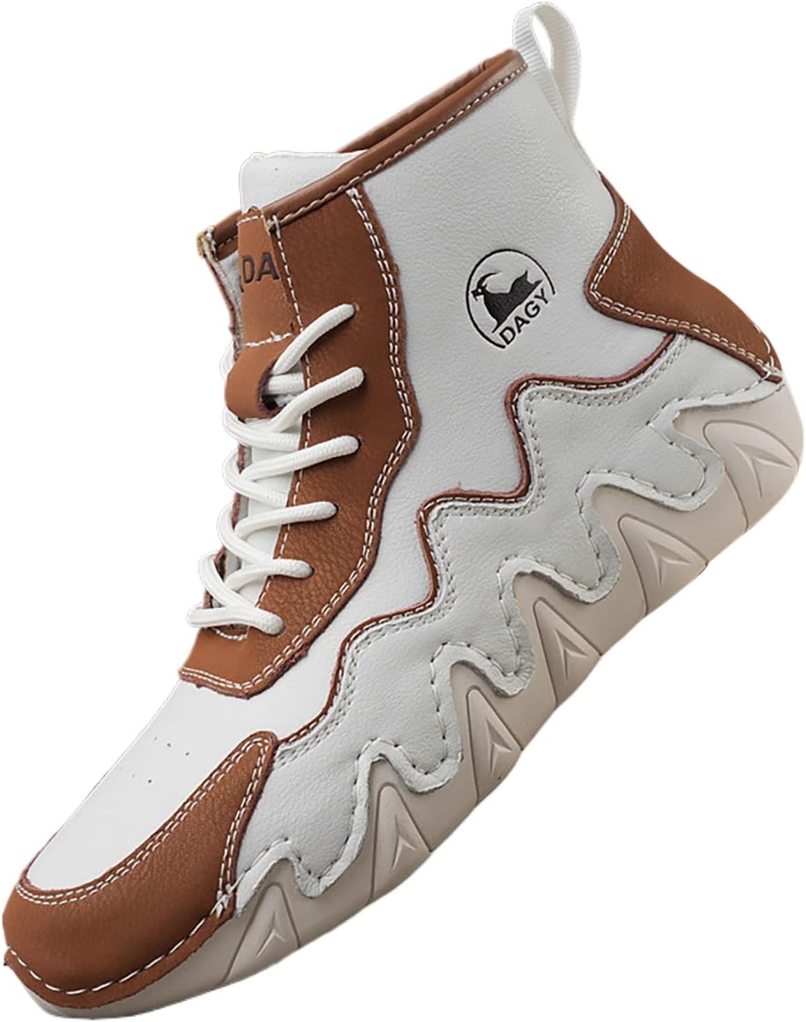 

Мужские модные кроссовки для ходьбы, противоскользящие туфли, удобные кожаные повседневные спортивные теннисные кроссовки, мужская повседневная обувь, размер 15 Generic, коричневый