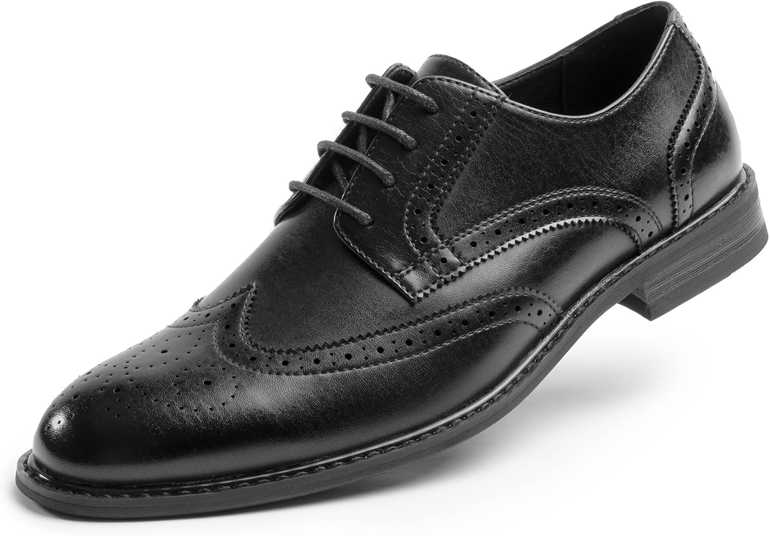 

Мужские классические туфли-оксфорды, стиль «крылышко» Prince, современные формальные шнурованные, с круглым носком, подошва TPR Cusolemore, черный