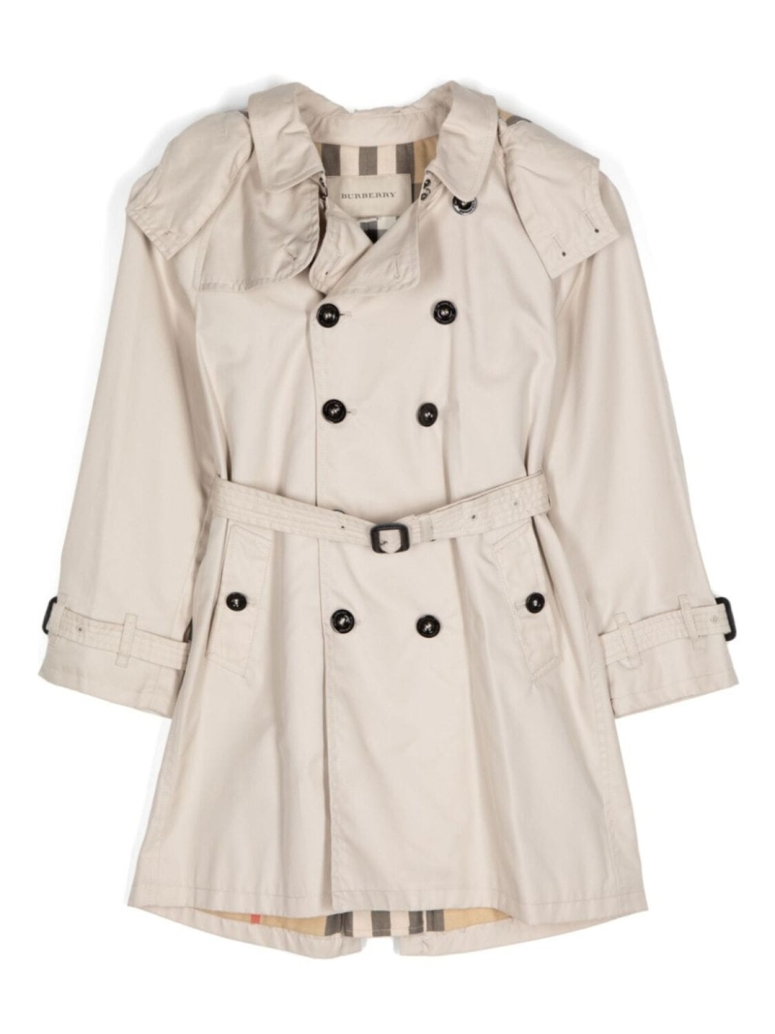 

Тренч хлопковый Burberry Kids, молочный