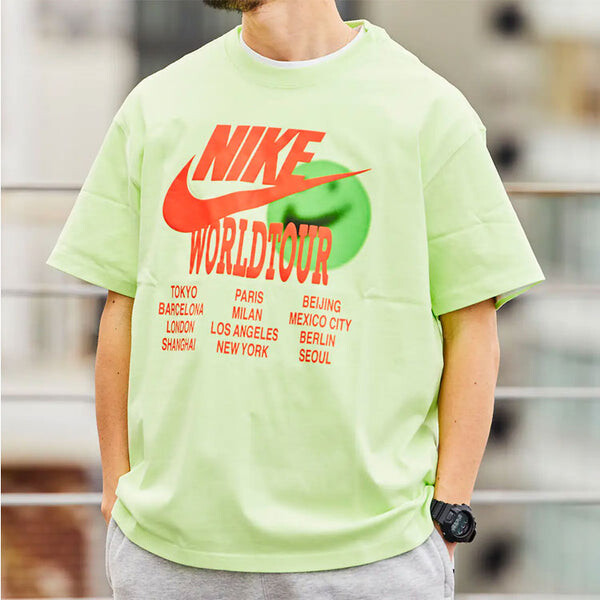 Футболка sportswear sports printing pattern short sleeve fluorescent green Nike, зеленый — фото 3