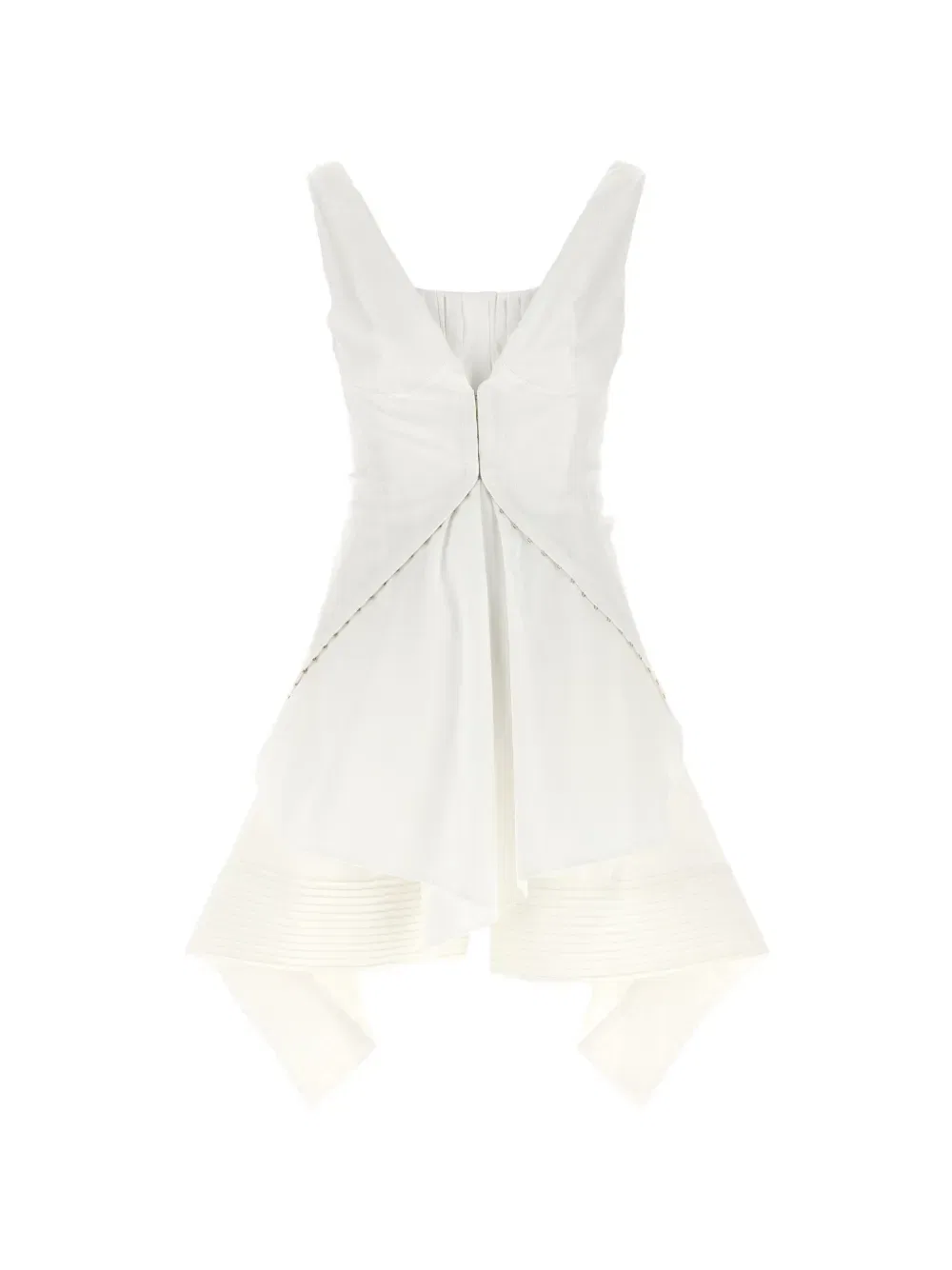 Мини-платье со сборками Alexander Mcqueen, белый