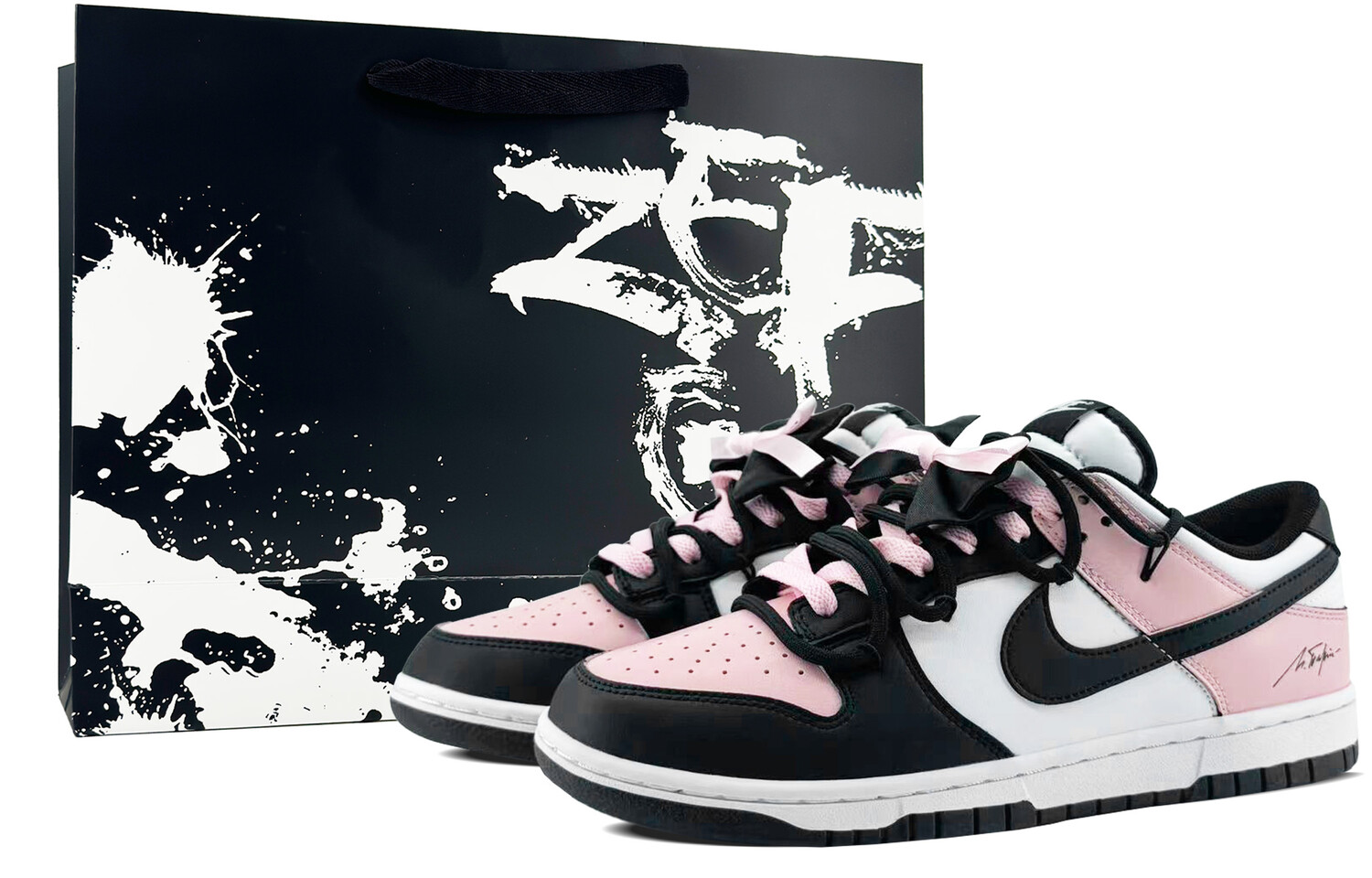 

Кроссовки для скейтбординга Dunk женские с низким верхом розовый/черный Nike