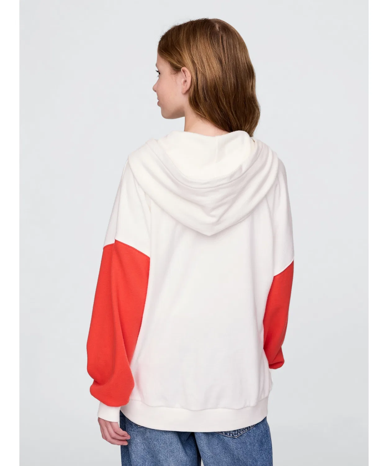 Детская кофта-худи Gap Sport с логотипом, белый с красным — фото 3