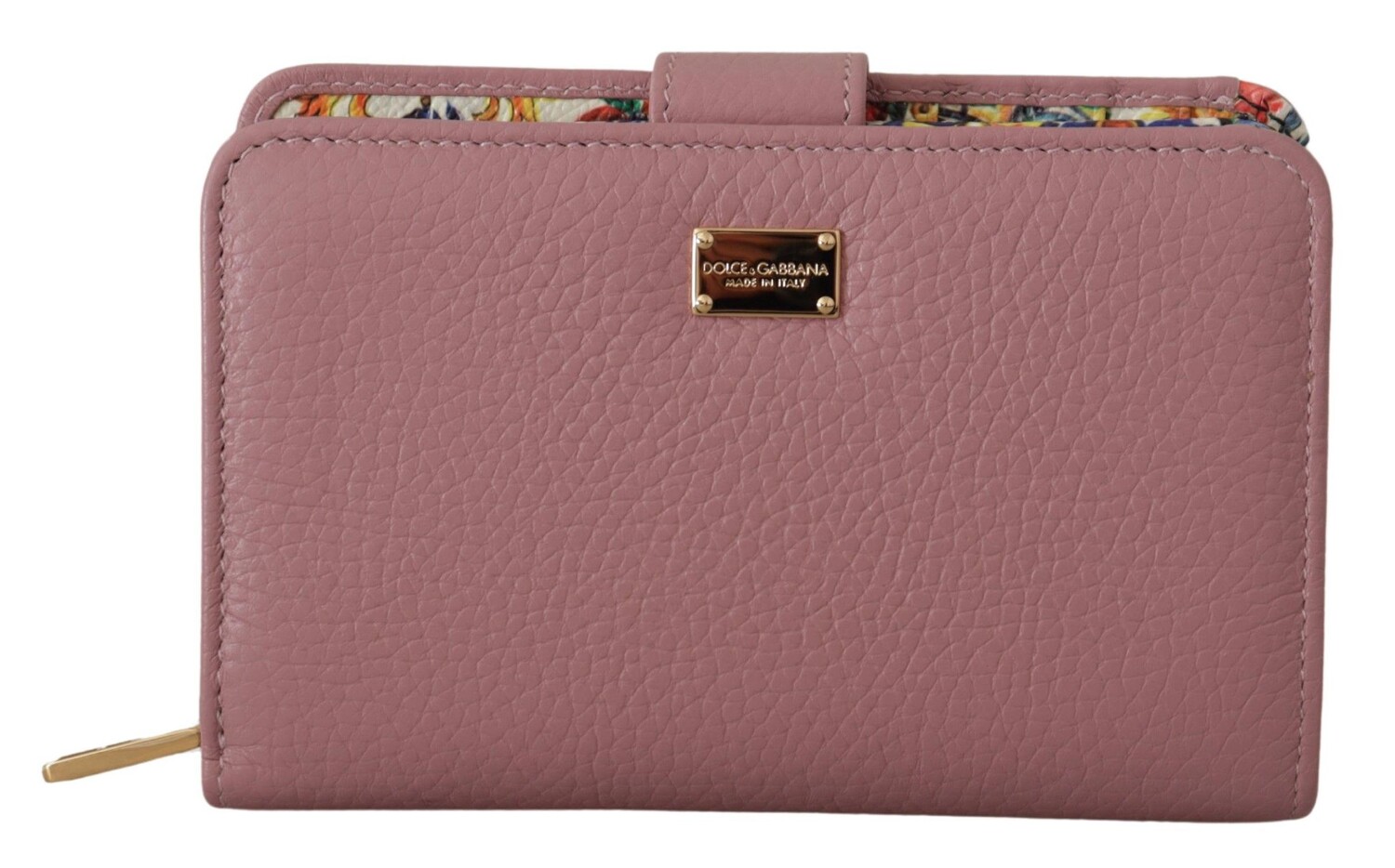 

Элегантный розовый кожаный континентальный клатч Dolce & Gabbana
