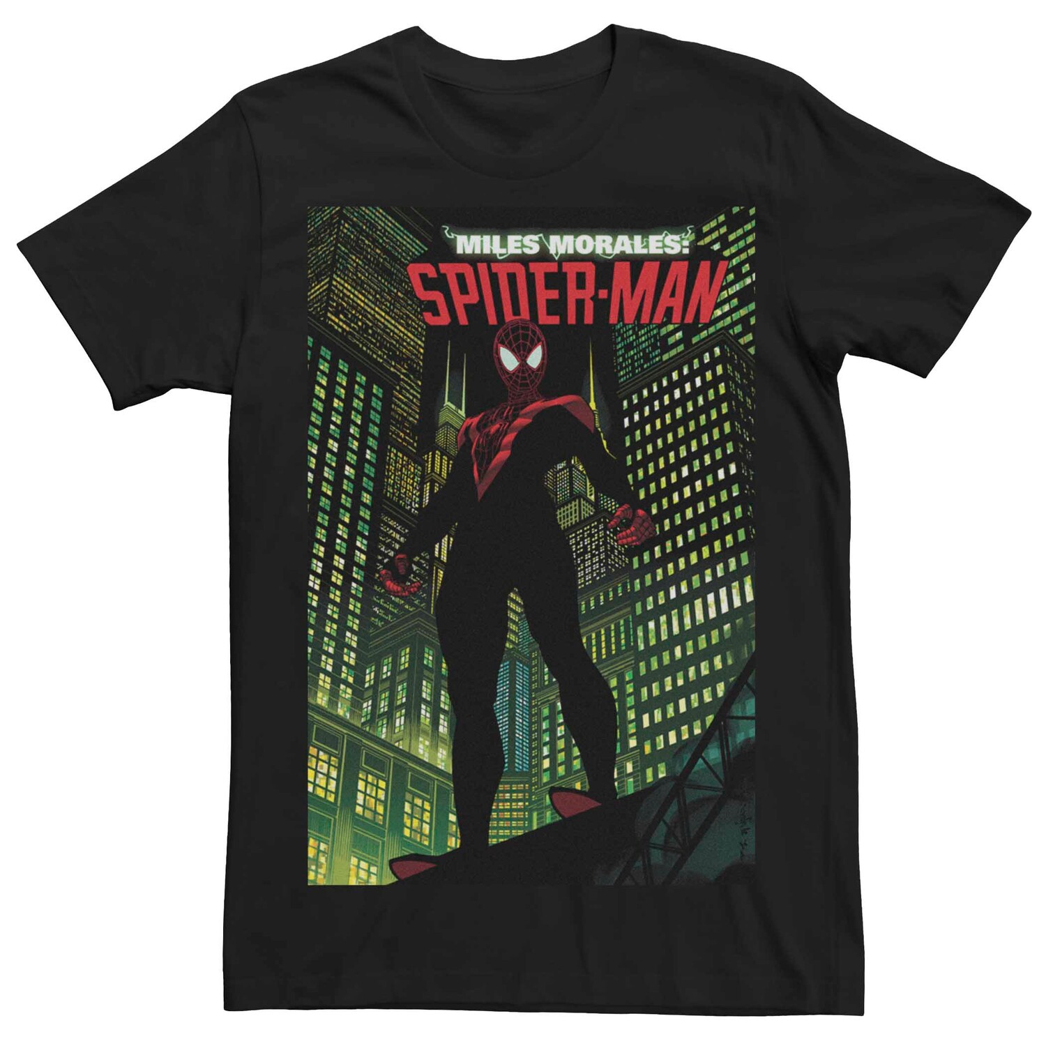 

Мужская футболка с обложкой комиксов «Человек-паук» Marvel Miles Morales Licensed Character