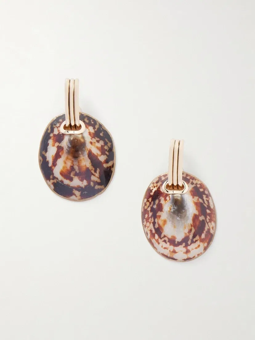 Серьги-капли Shell Tory Burch, коричневый