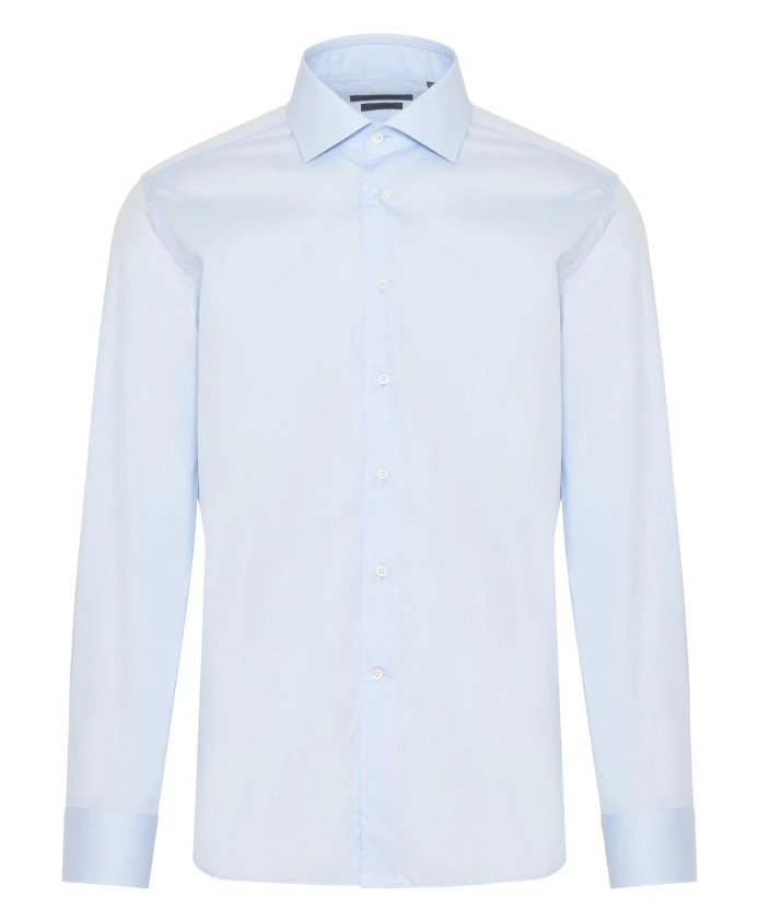 

Хлопковая рубашка, немнущаяся, произведена в Италии. Corneliani, синий