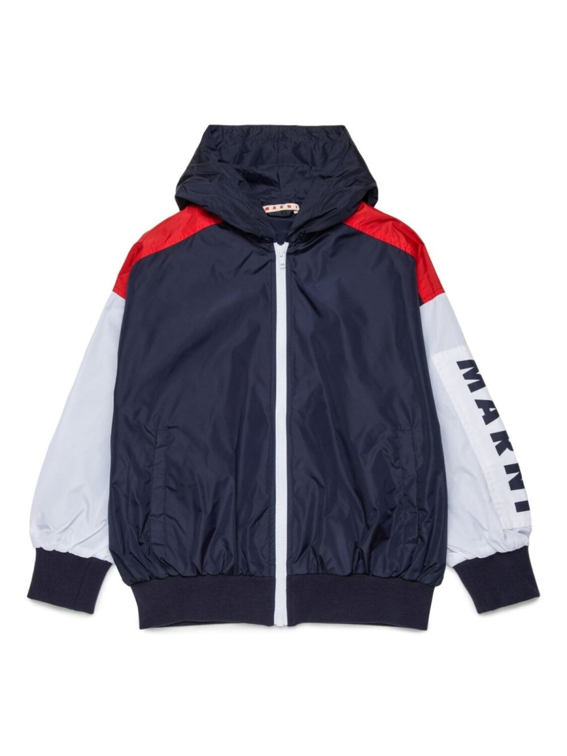 

Marni Kids куртка в стиле колор-блок с капюшоном, синий