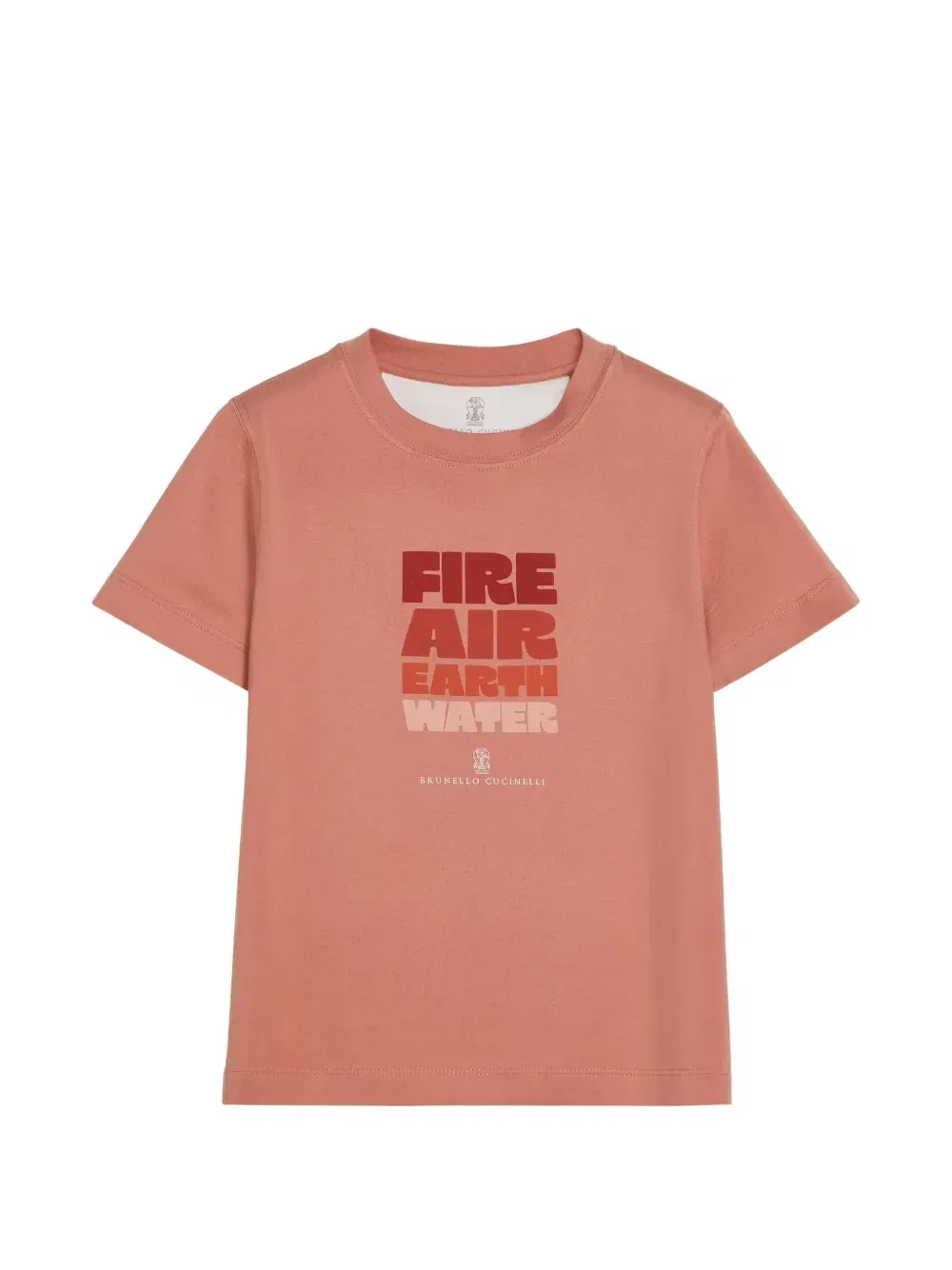 Футболка из джерси с принтом Brunello Cucinelli Kids, оранжевый