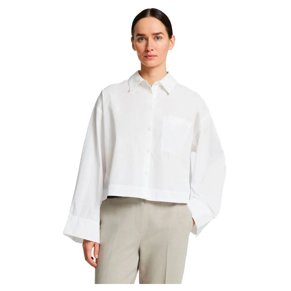 

Рубашка с длинным рукавом Selected Astha Cropped Boxy, белый