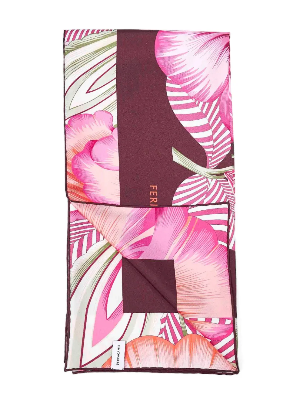 

Шарф с жаккардовым цветочным принтом Ferragamo, розовый