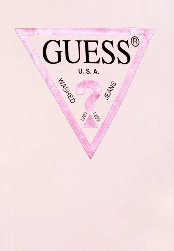 Детская футболка с принтом core для девочек Guess, Ballet Pink — фото 3