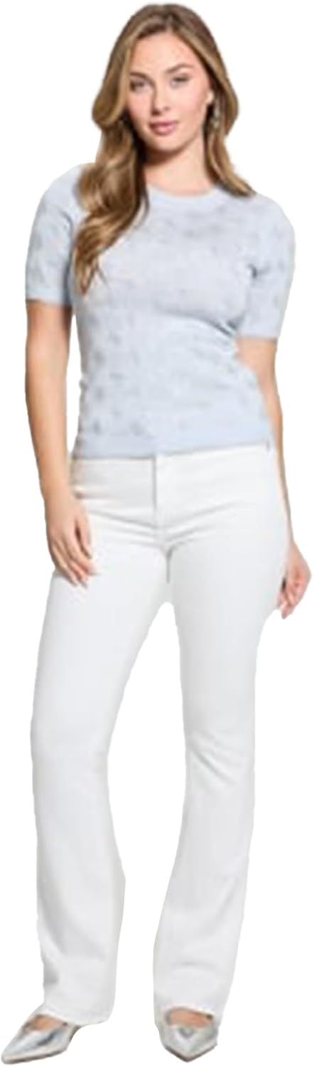 

GUESS Женский короткий рукав Rosie 4g круглый вырез свитер, Sky High