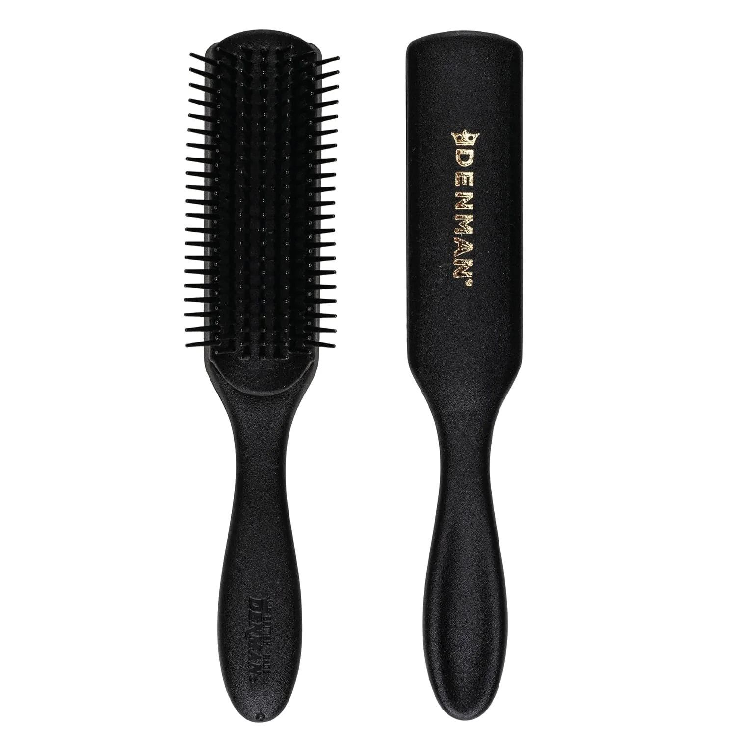 Denman D3 Original Curl Definer & Styler, щетка для вьющихся волос для женщин и мужчин - 7 рядов для распутывания и формирования локонов, щетка для гладких и четких завитков, All Black